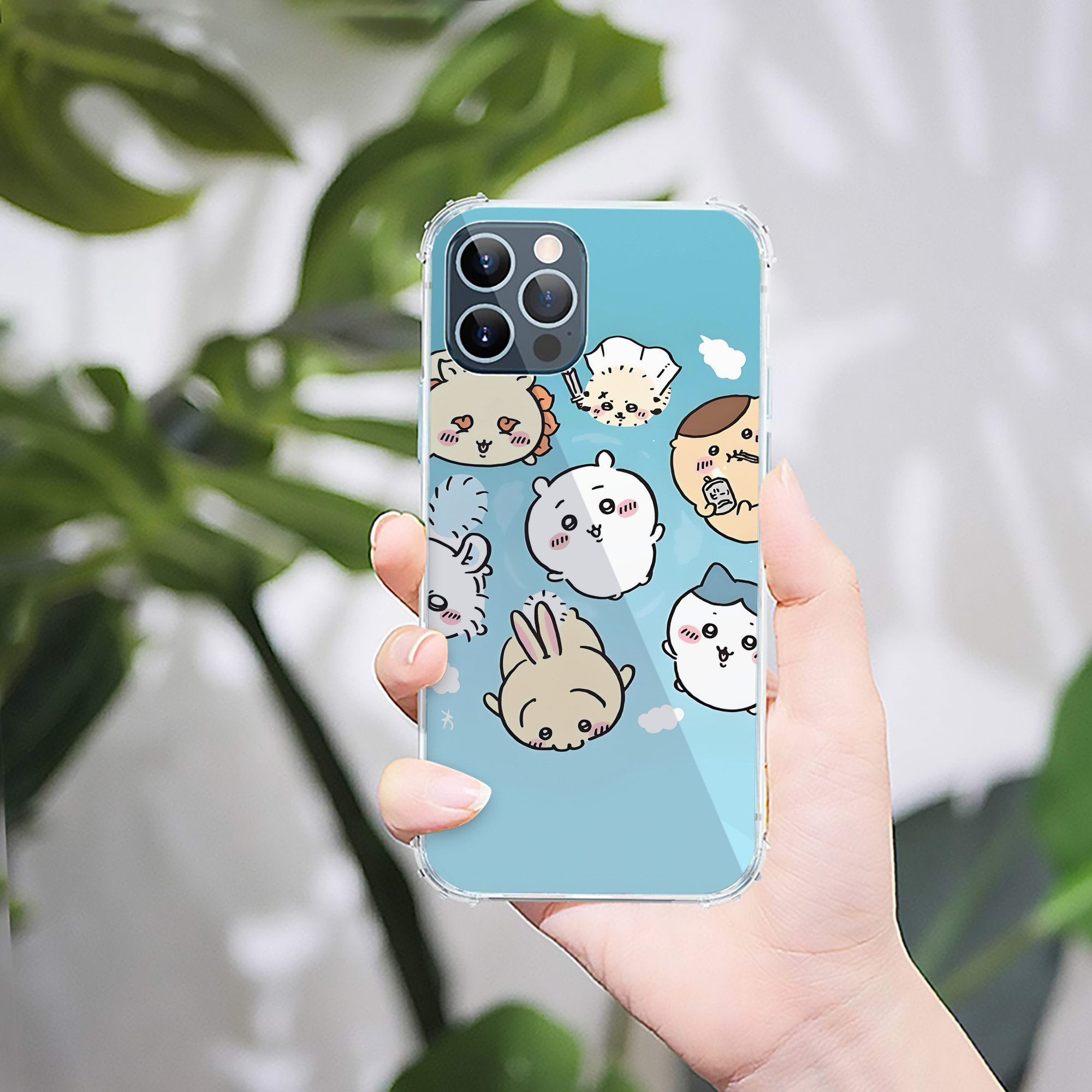 （画像用） ちいかわ Chii-kawa 【iPhone 12シリーズ対応】透明スマホケース（クリアソフトケース）
